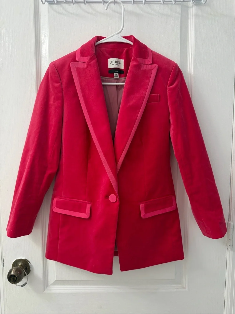 J.Crew Collection Willa Blazer in Tipped Stretch Velvet (Size 00P)